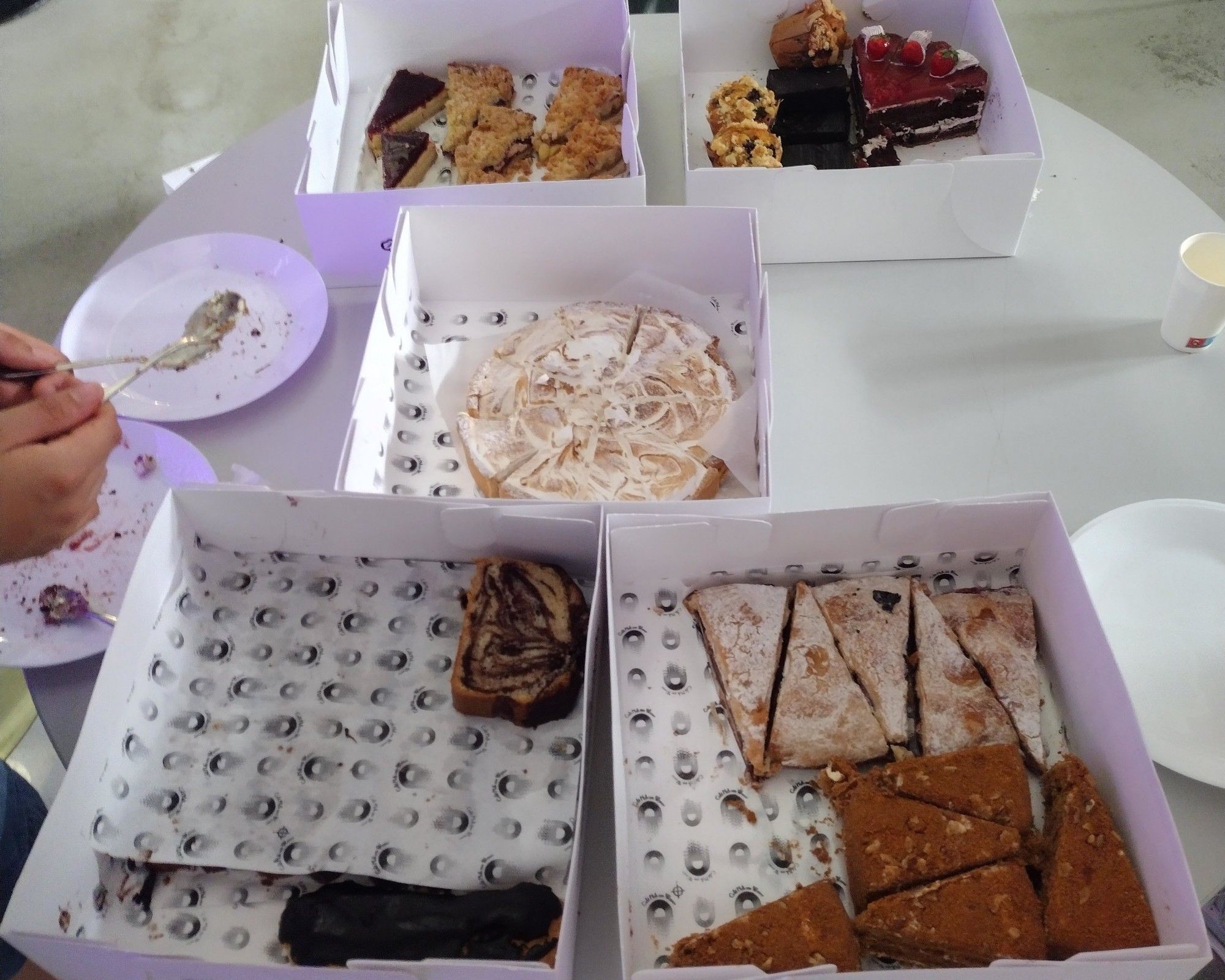 An assortment of cakes for breakfast