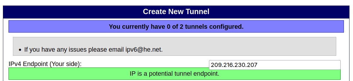 Tunnelbroker create new tunnel form