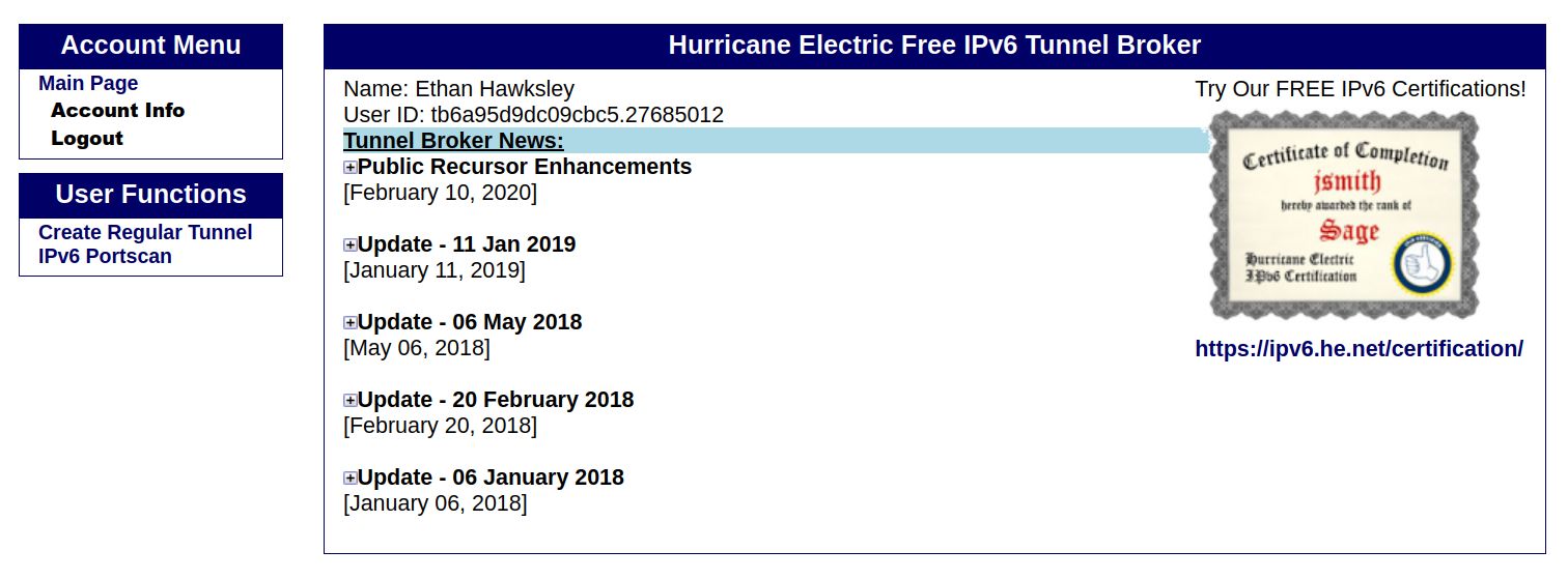 Tunnelbroker dashboard