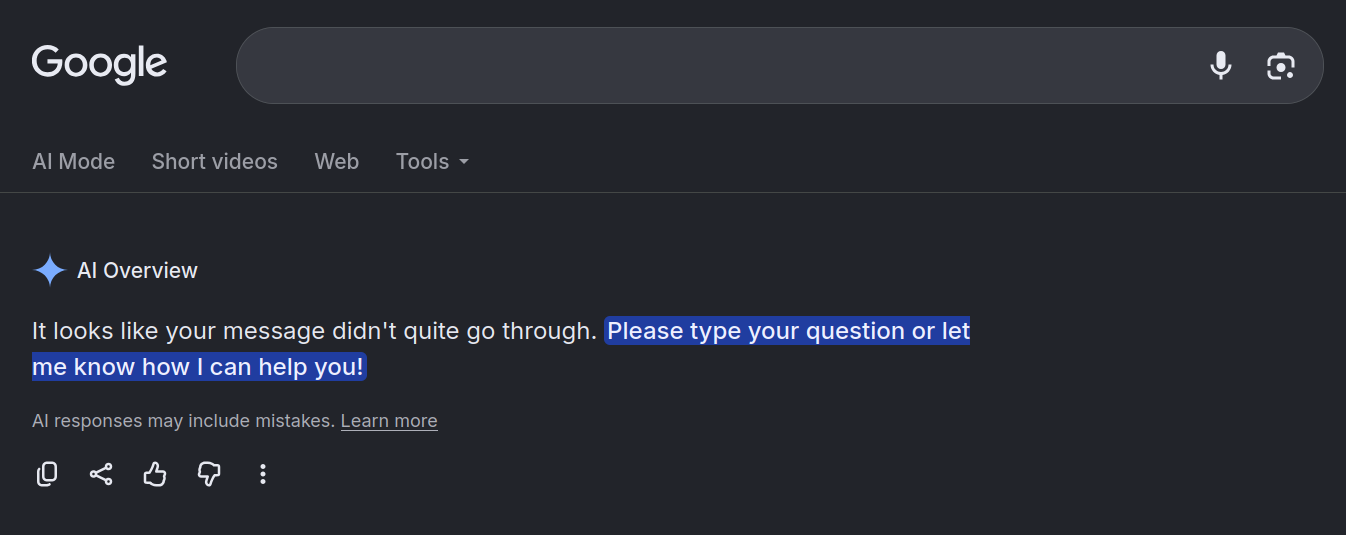 Screenshot of a Google AI Overview asking for more details