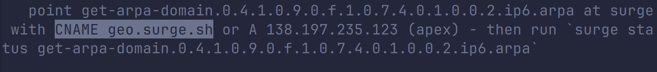 Surge command response